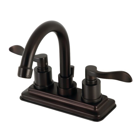 Kingston Brass KS8665DFL 4-Inch Centerset Bathroom Faucet with Brass Pop-Up, Oil Rubbed Bronze KS8665DFL